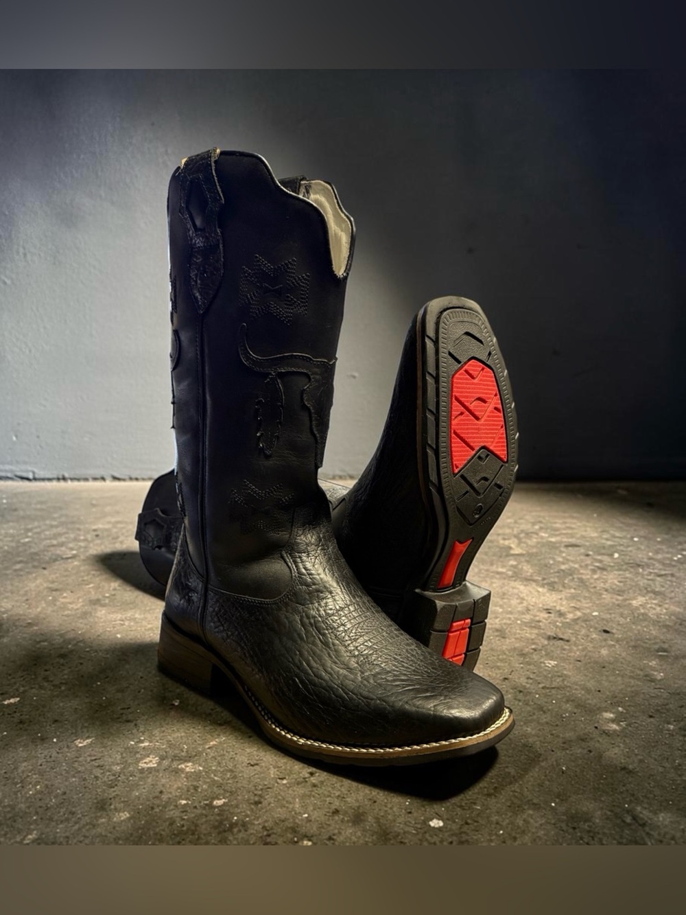 QUT Women’s Western Boots Cowgirl Mid-Calf Square Toe Leather Size 10